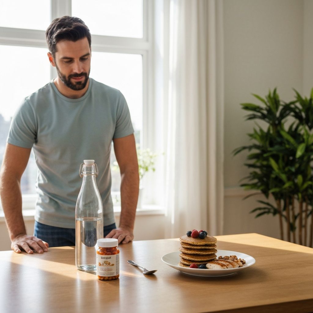 Morning routine with wellness products